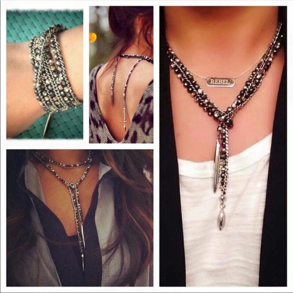 Zoe lariat necklace or bracelet. Mixed metal - Picture 2 of 16